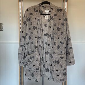 PINK Victoria's Secret Gray Fleece Robe